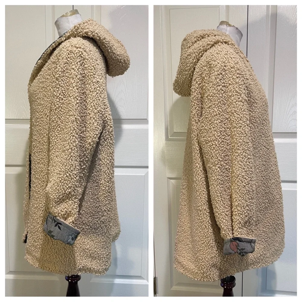 SUNDANCE Sherpa Reversible Augusta Floral Coat